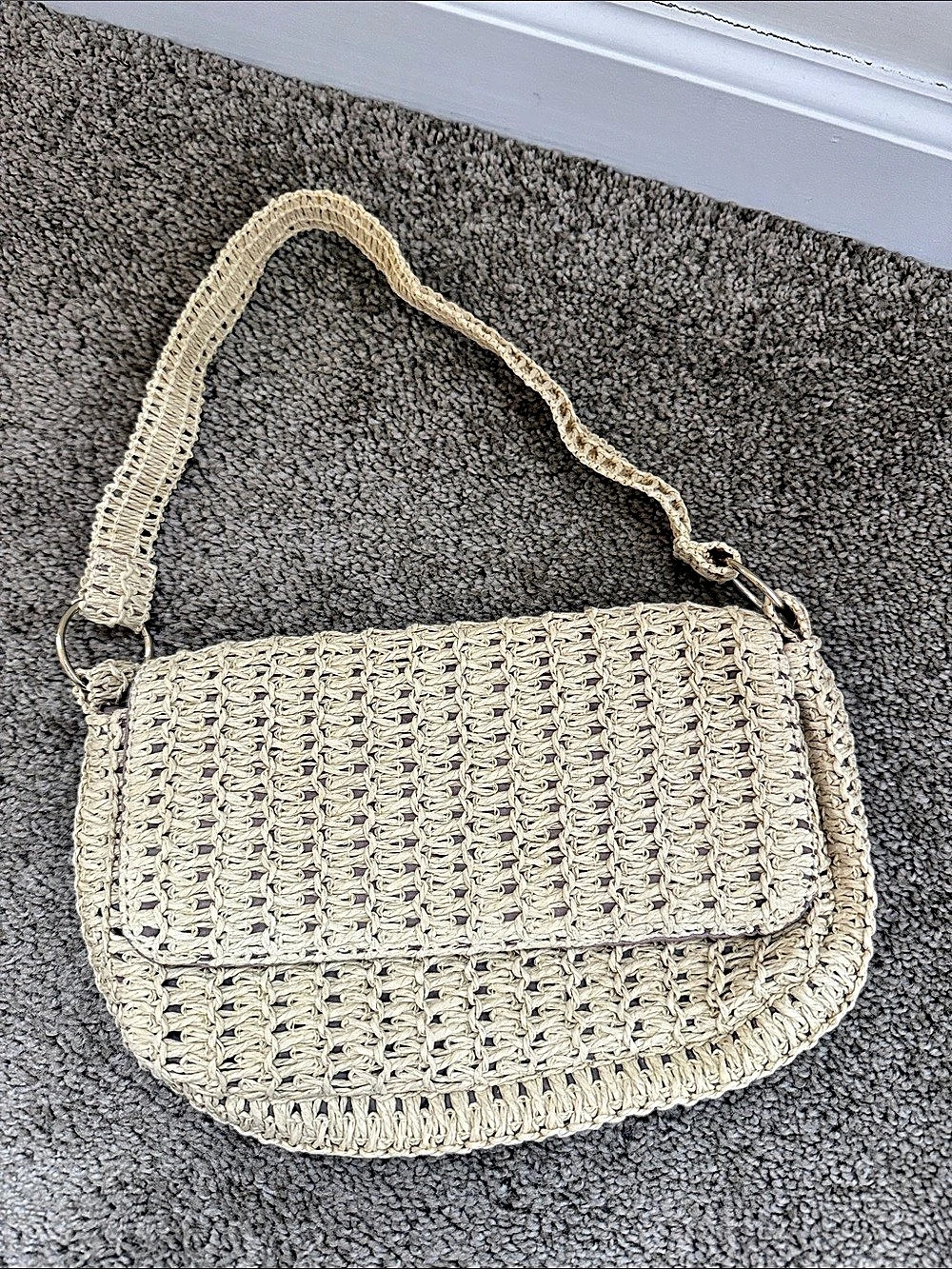 Forever 21 Woven Shoulder Bag in Cream